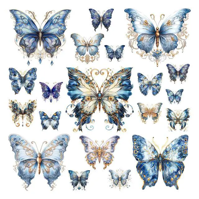 Alt view image 2 of 7 - 400 Pcs Butterflies Flora and Fauna Scrapbook Stickers Set for Scrapbooking and Journaling Notebooks, Junk Journal Supplies, Sketchbook, Bookmark Making, Planner Sticker