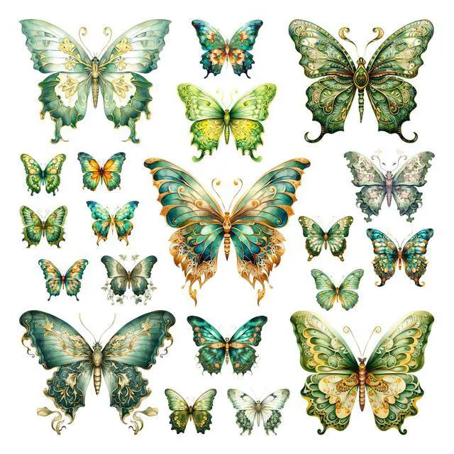 Alt view image 3 of 7 - 400 Pcs Butterflies Flora and Fauna Scrapbook Stickers Set for Scrapbooking and Journaling Notebooks, Junk Journal Supplies, Sketchbook, Bookmark Making, Planner Sticker
