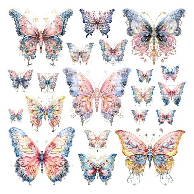 Alt view image 4 of 7 - 400 Pcs Butterflies Flora and Fauna Scrapbook Stickers Set for Scrapbooking and Journaling Notebooks, Junk Journal Supplies, Sketchbook, Bookmark Making, Planner Sticker