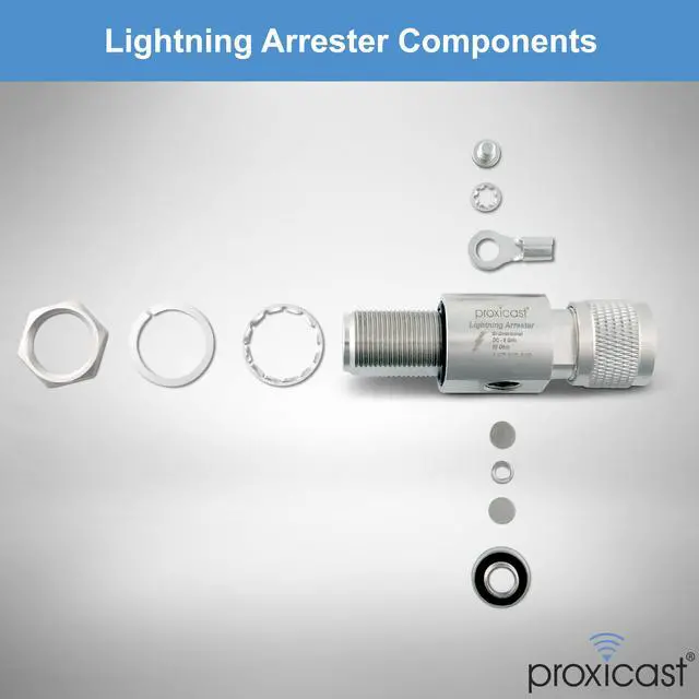 Alt view image 6 of 7 - Coaxial Lightning Arrester for 0 to 6 GHz (N-Male/N-Female) - Pro-Grade 230V Antenna Lightning Protector for 4G, LTE, 5G, Wi-Fi, 900MHz, Helium, LoRa and Other Outside Antennas (ANT-212-002)