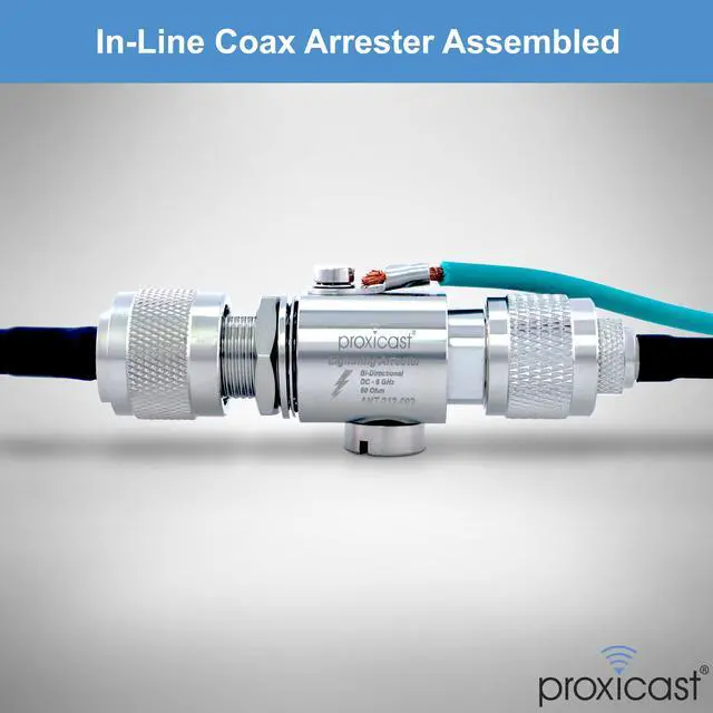 Alt view image 5 of 7 - Coaxial Lightning Arrester for 0 to 6 GHz (N-Male/N-Female) - Pro-Grade 230V Antenna Lightning Protector for 4G, LTE, 5G, Wi-Fi, 900MHz, Helium, LoRa and Other Outside Antennas (ANT-212-002)