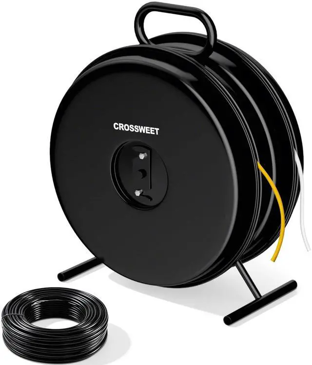 Main image of Upgraded 415D Wire Dispenser Wheel, Dual Capacity 2-Reel Wire Dispenser with Easy Grip Handle & Aluminum Reel, Compatible with 250ft 14/2 14/3 14/4 12/2 12/3 10/2 Electrical Wire Rolls
