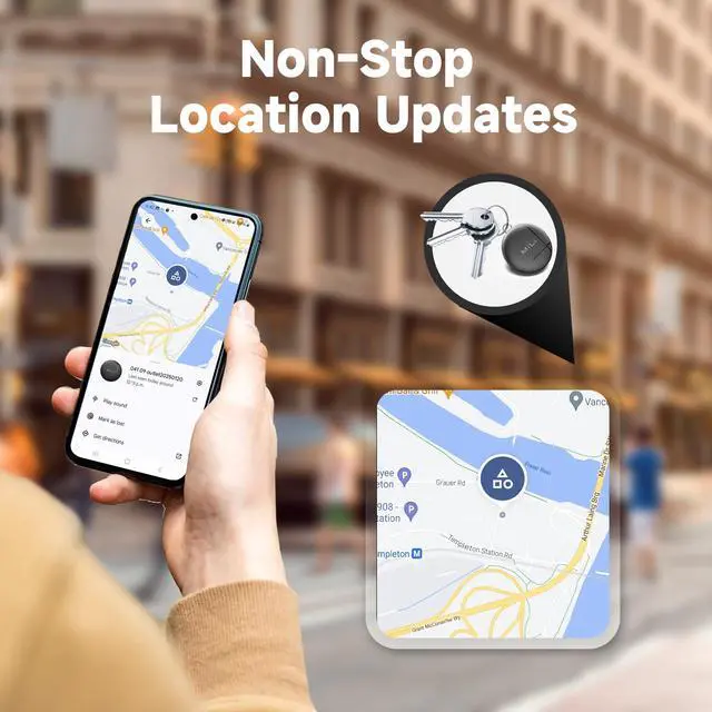 Alt view image 6 of 7 - Air Tags for Android 4-Pack, Bluetooth Tracker Tags NOT iOS | Certified by Google Find Hub. Item Finder Tracker Tag for Keys, Luggage, Suitcase, Backpack
