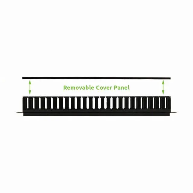 Alt view image 2 of 3 - 1U Plastic Rack Mount Horizontal Cable Manager Duct Raceway for 19 Inch Server Rack