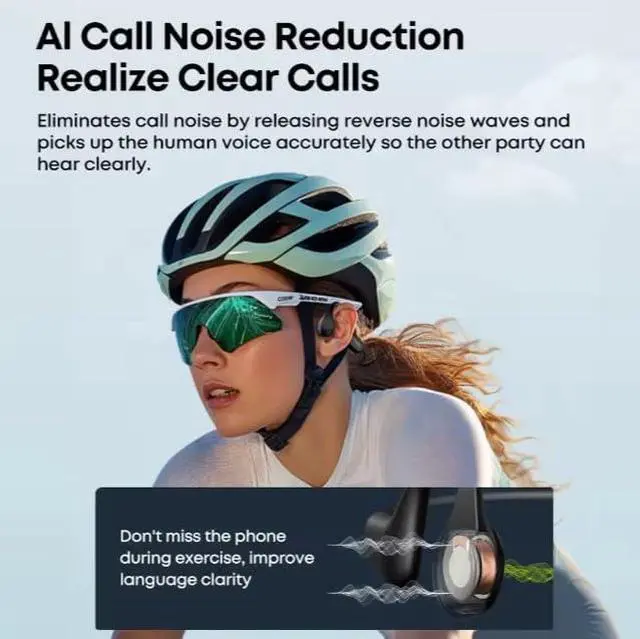Alt view image 2 of 6 - Bone Conduction Headphones, Bluetooth Wireless Sports Headband, 16GB MP3, Open Ear Design, IPX8 Waterproof (Black & Gray)