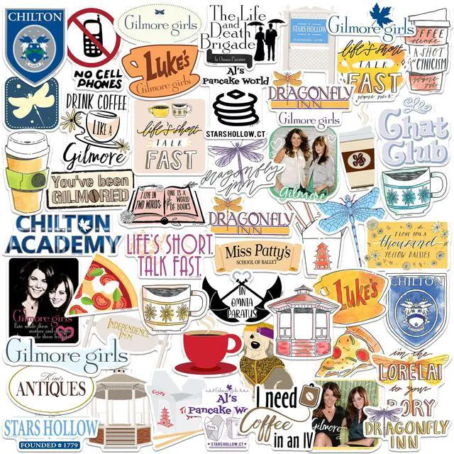 Main image of Gilmore Girls 50ct Vinyl L Deluxe Stickers Variety, Tablet, Indoor/Outdoor