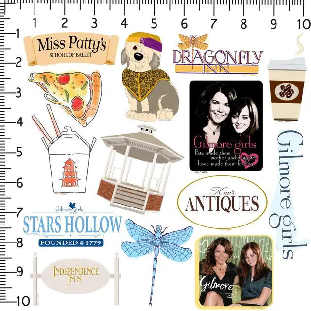 Alt view image 2 of 6 - Gilmore Girls 50ct Vinyl L Deluxe Stickers Variety, Tablet, Indoor/Outdoor