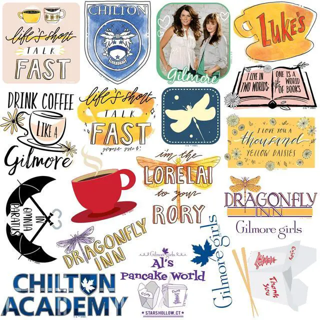 Alt view image 4 of 6 - Gilmore Girls 50ct Vinyl L Deluxe Stickers Variety, Tablet, Indoor/Outdoor