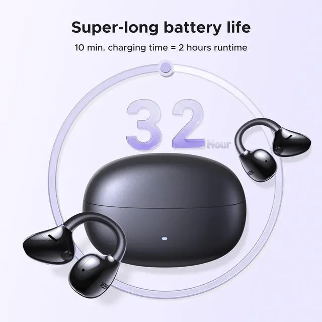 Alt view image 6 of 7 - ClipBuds Pro Open Ear Earbuds ANC Clip-on Wireless Headphones | Hi-Res LDAC, Adaptive ANC, Spatial Audio, Bluetooth 6.0, 6 Mic, Dual Connect, 32H Playtime, Titanium Wire, IPX5 Waterproof