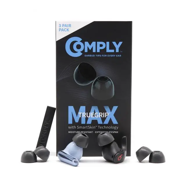 Main image of TW-200-C TrueGrip MAX Memory Foam Ear Tips | For Anker Soundcore, Sennheiser, JBL, SoundPEATS & More, Ultimate Comfort, Superior Noise Isolation, Black, S/M/L (3 Pairs)