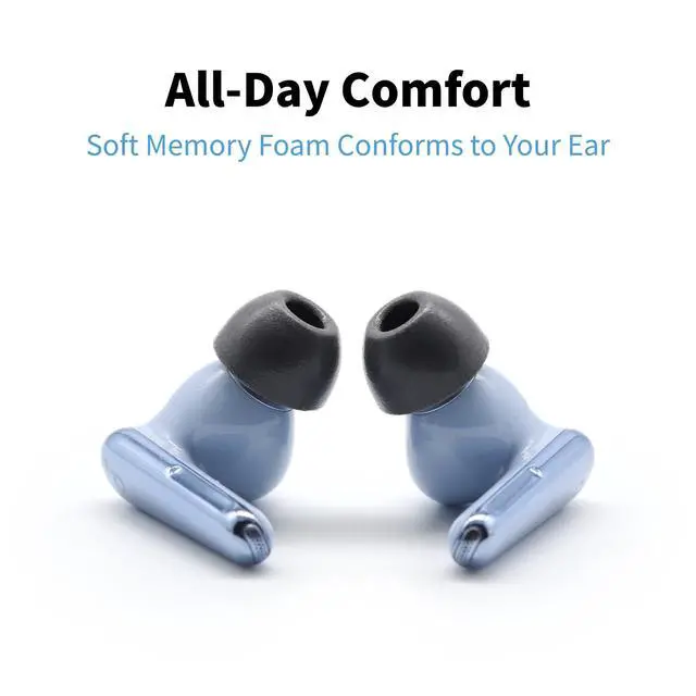 Alt view image 3 of 7 - TW-200-C TrueGrip MAX Memory Foam Ear Tips | For Anker Soundcore, Sennheiser, JBL, SoundPEATS & More, Ultimate Comfort, Superior Noise Isolation, Black, S/M/L (3 Pairs)