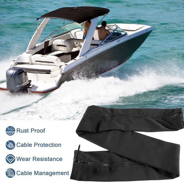 Alt view image 5 of 7 - 48 Inch Black Zippered Rigging Sleeve ZRS-1-DP Cable Casing | Flexible Protective Casing Organizer Sleeve for Trolling Motor Wires & Marine Wiring