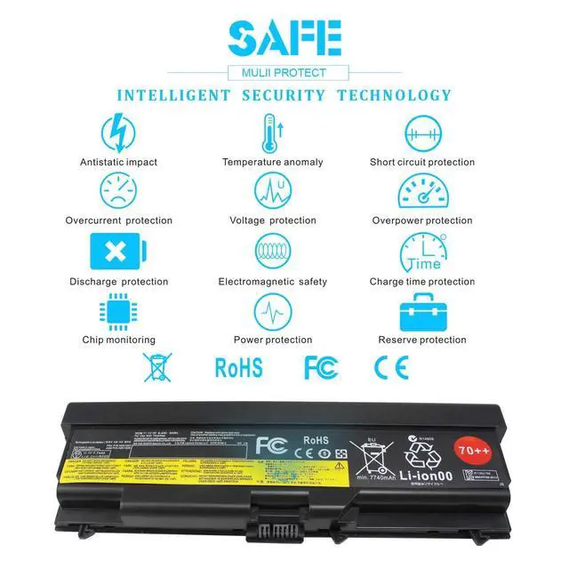 Alt view image 6 of 7 - 70++ 9 Cell 11.1V 94Wh Battery 0A36303 Compatible with Lenovo ThinkPad T430 T430i T410 T420 T420i T510 T520 T530 L412 L420 L430 L512 L520 L530 W510 W520 W530 0A36302 45N1001 45N1000 45N1010 45N1011