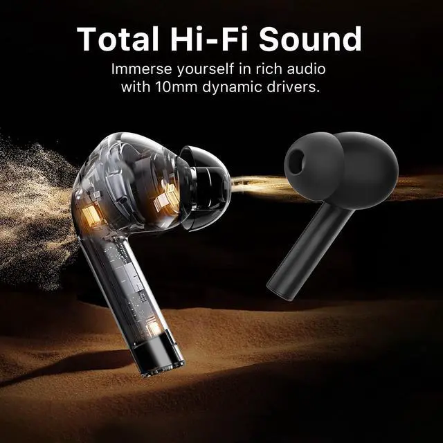 Alt view image 3 of 7 - Wireless Earbuds Bluetooth Headphones, Bluetooth 6.0, 30Hrs Playtime with LED Display Charging Case, Smart ENC Clear Calls, Dual Device Connection, Touch Control in-Ear for iPhone Android