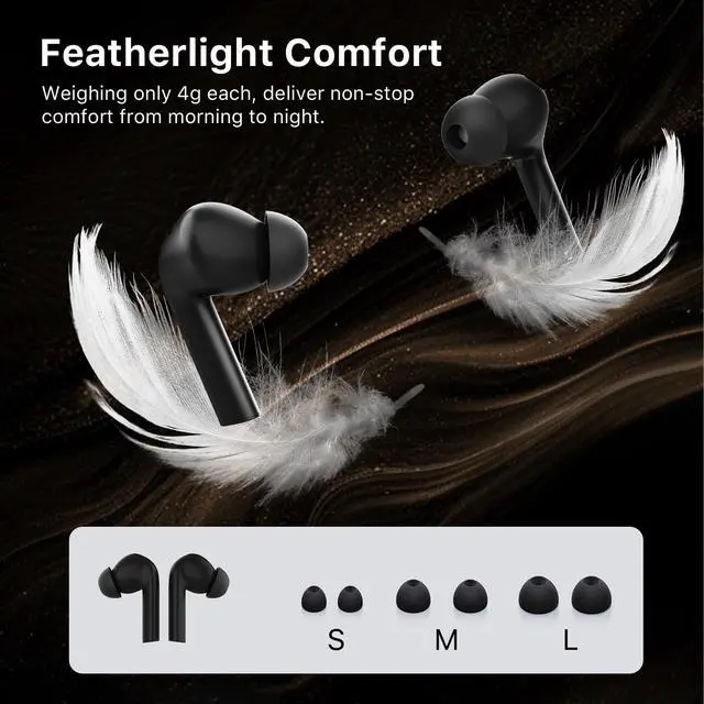 Alt view image 4 of 7 - Wireless Earbuds Bluetooth Headphones, Bluetooth 6.0, 30Hrs Playtime with LED Display Charging Case, Smart ENC Clear Calls, Dual Device Connection, Touch Control in-Ear for iPhone Android