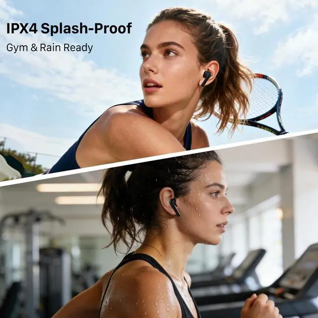 Alt view image 7 of 7 - Wireless Earbuds Bluetooth Headphones, Bluetooth 6.0, 30Hrs Playtime with LED Display Charging Case, Smart ENC Clear Calls, Dual Device Connection, Touch Control in-Ear for iPhone Android