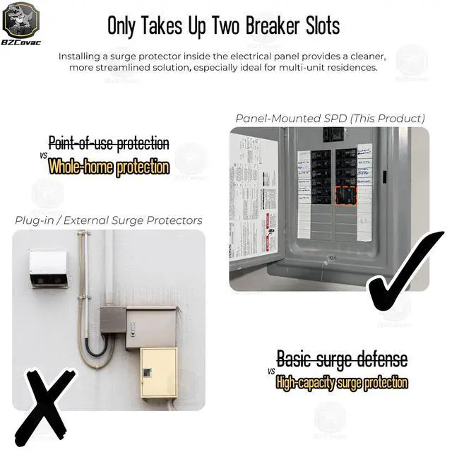 Alt view image 6 of 7 - QSPD2A035B 35kA Indoor Surge Protective Device, Whole House Surge Protector Breaker for Electrical Panel