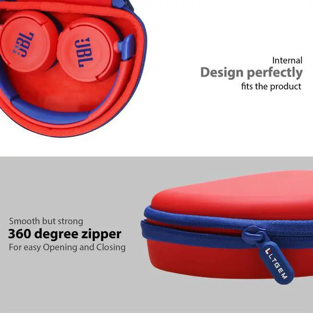 Alt view image 3 of 7 - Case for JBL JR Jr310BT/Junior 320BT Kids Headphones Red | Hard Carrying Travel Case for JBL JR Jr310BT/Junior 320BT Kids Headphones