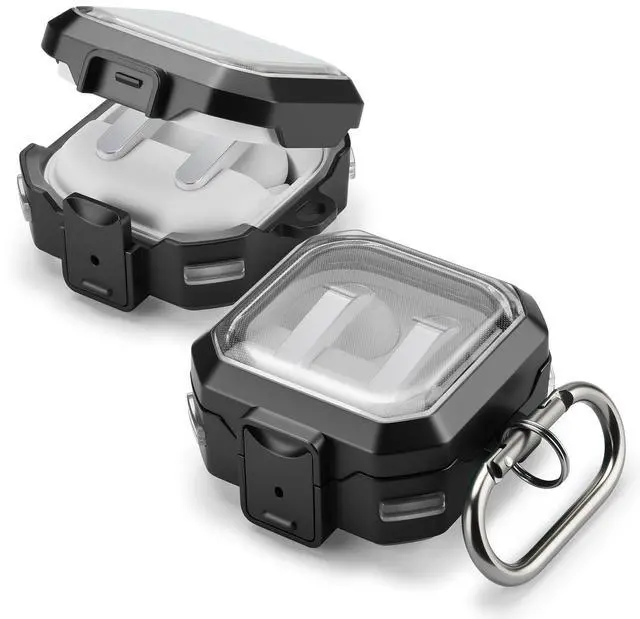 Main image of Compatible with Samsung Galaxy Buds 4 Pro Case & Galaxy Buds 4 Case, Rugged Shockproof Protective Cover with Secure Locking Protection, Wireless Charging, Black
