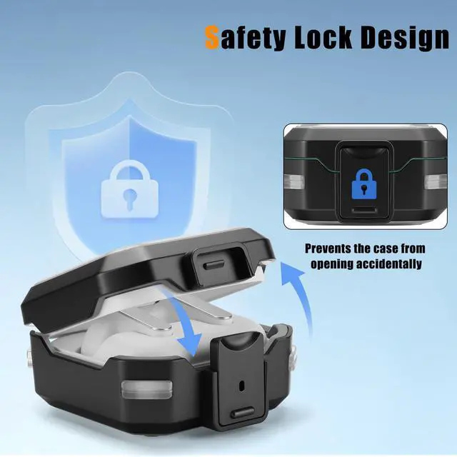 Alt view image 4 of 7 - Compatible with Samsung Galaxy Buds 4 Pro Case & Galaxy Buds 4 Case, Rugged Shockproof Protective Cover with Secure Locking Protection, Wireless Charging, Black
