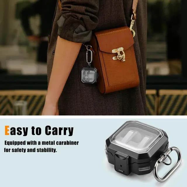Alt view image 6 of 7 - Compatible with Samsung Galaxy Buds 4 Pro Case & Galaxy Buds 4 Case, Rugged Shockproof Protective Cover with Secure Locking Protection, Wireless Charging, Black