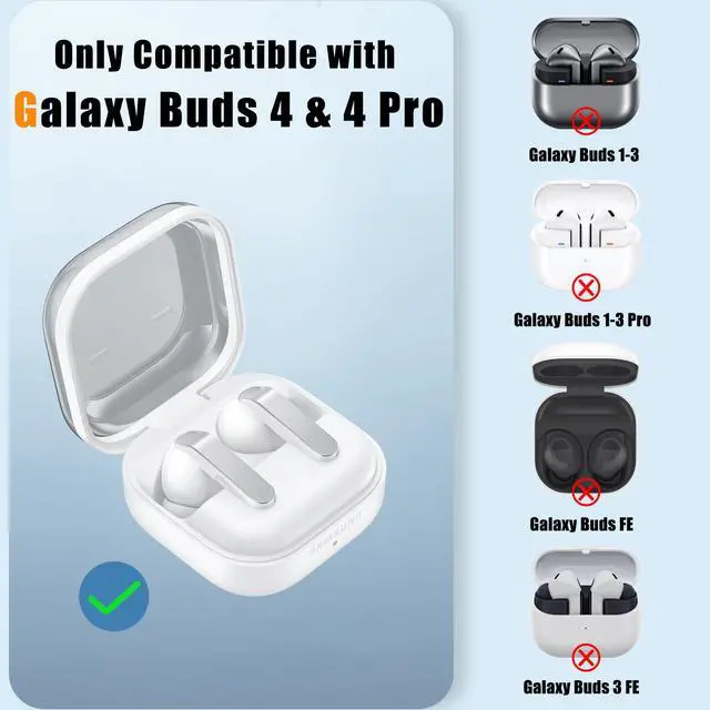 Alt view image 5 of 7 - Compatible with Samsung Galaxy Buds 4 Pro Case & Galaxy Buds 4 Case, Rugged Shockproof Protective Cover with Secure Locking Protection, Wireless Charging, Black