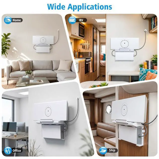 Alt view image 5 of 7 - Starlink Mount for Standard 4/4X/Gen 3 with 2-in-1 Router Mount 360° Adjustable Starlink Gen 3 Bracket Starlink Mast Holder with Starlink Gen 3 Pipe Adapter Starlink Long Wall Mount Kit White