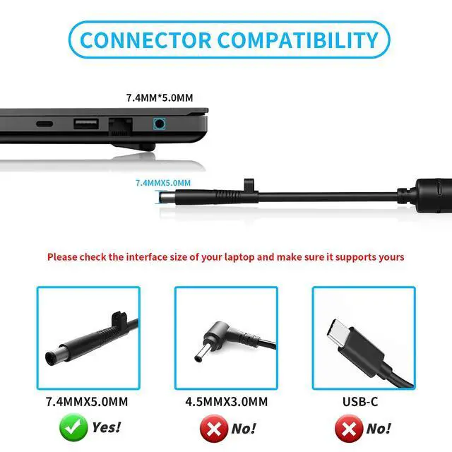 Alt view image 3 of 7 - Replacement for HP 120W Power Adapter Compatible with HP Envy DV4 5300 DV6 7300 DV7 7000 7300 EliteBook 8460W 8560W Thunderbolt Dock G2 G4 HSTNN-DA25 ADP-120MH 677762-001 693709-001 906329-001