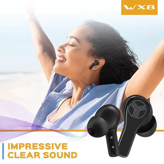 Alt view image 2 of 7 - WX8 - True Wireless Earbuds with Pure Sound, Soft Silicone Ear Buds | IPX8 Waterproof, 28H Play, Wireless Charging, Noise Reduction Touch Control, In-Ear Bluetooth Headphones for Sports Running