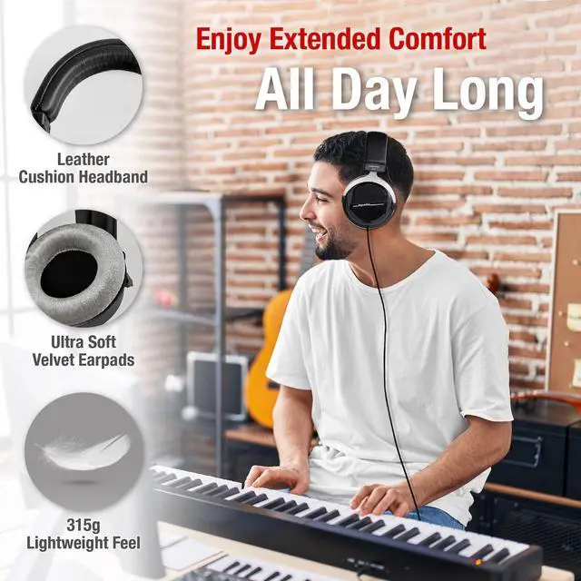 Alt view image 3 of 7 - HD330PRO 32 Semi-Open Studio Headphones for Music and Podcasting | For musicians and creators on phones or laptops; 32 compatibility, balanced 40mm-driver sound and a semi-open fit