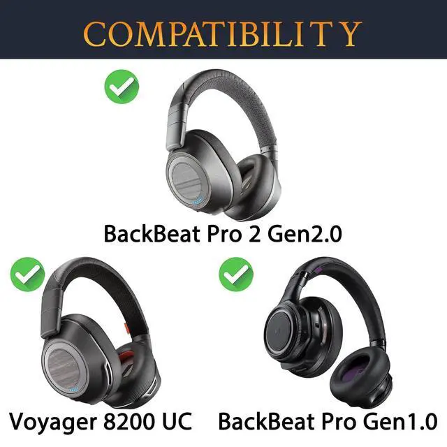 Alt view image 2 of 6 - Headband for Plantronics BackBeat Pro 1/2, Voyager 8200 UC Headphones, Replacement Headstrap Pad Repair Part - Black