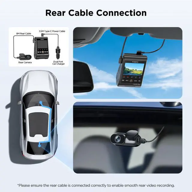 Alt view image 4 of 7 - Rear Cable 8M(26.2ft) only for A229 Plus/Pro/Ultra Dash Camera