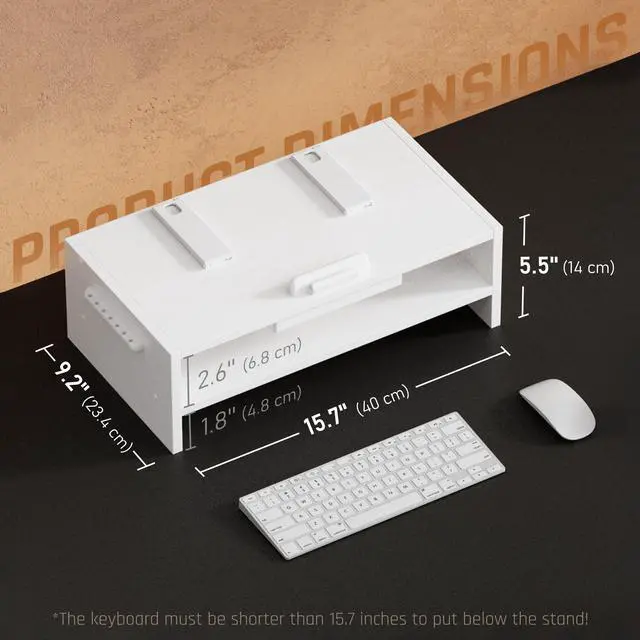 Alt view image 7 of 7 - Adjustable Wood Laptop Stand, Ergonomic Height Angles Computer Holder Riser for Desk Compatible with Air, Pro, Dell, HP, Lenovo More 10-17.3" Laptops, White