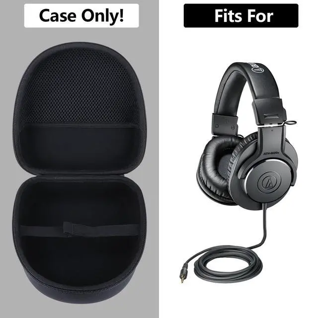 Alt view image 3 of 7 - Case for Audio-Technica ATH-M50X ATH-M20X Studio Headphones | Hard Shell Shockproof, Portable Headphone Storage, Mesh Bag Organizer, Lightweight Travel