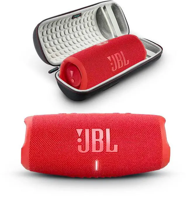 Main image of Charge 5- Portable Bluetooth Speaker with Megen Hardshell Travel Case with IP67 Waterproof and USB Charge Out (Red)
