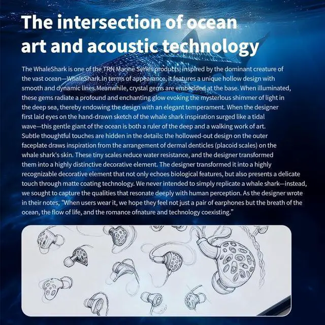 Alt view image 6 of 7 - TRN Whale Shark 3DD+1Planar in-Ear Headphone 3.5mm/4.4mm Plug 0.78 2-Pin Interchangeable Cable