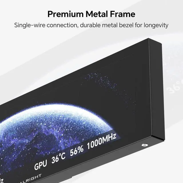 Alt view image 5 of 7 - Trofeo Vision LCD AIO Display 9.16 PC Monitor | USB Type-C Screen for Real-Time Hardware Monitoring, with Preset Themes for Gaming PC Case/CPU Cooler