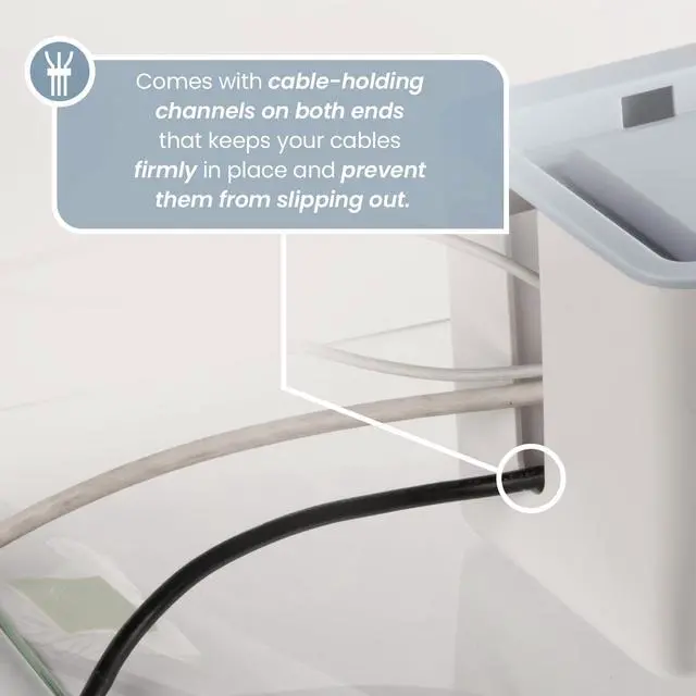 Alt view image 4 of 7 - ® Cable Management Box - Cord Organizer with Child Proof Lock - Cord Hider to Conceal Wires,Power Strips from TV,Computer,Desk and Babies - 12 X 5.25 x 5.25 (Gray)
