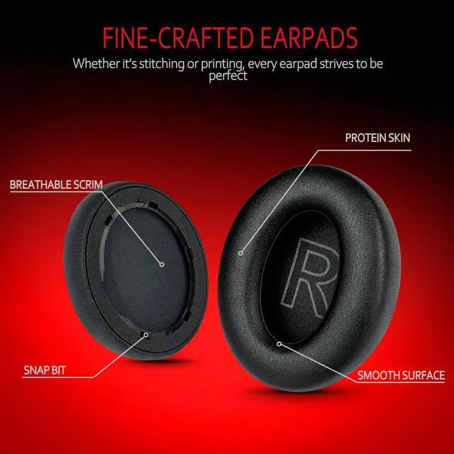 Alt view image 3 of 6 - Soundcore Replacement Ear Pads Fits Soundcore Life Q20 Replacement Ear Pads, Soft Memory Foam Soundcore Q20 Replacement Ear Pads for Anker Q20/Q20i/Q20BT Headphones Black