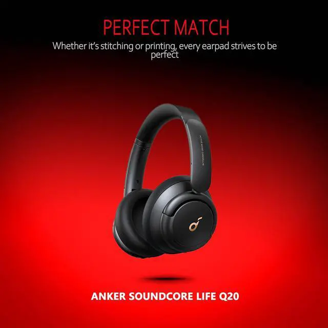 Alt view image 6 of 6 - Soundcore Replacement Ear Pads Fits Soundcore Life Q20 Replacement Ear Pads, Soft Memory Foam Soundcore Q20 Replacement Ear Pads for Anker Q20/Q20i/Q20BT Headphones Black