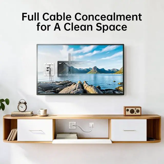Alt view image 6 of 7 - in Wall Cable Management Kit with Recessed Power Outlet for Home Theater | Dual AC Outlet and USB A+C Port, TV Cord Hider for Wall Mounted TV - 9FT Cord, HDMI TV Cable Hider, Safe Cable, Easy Setup