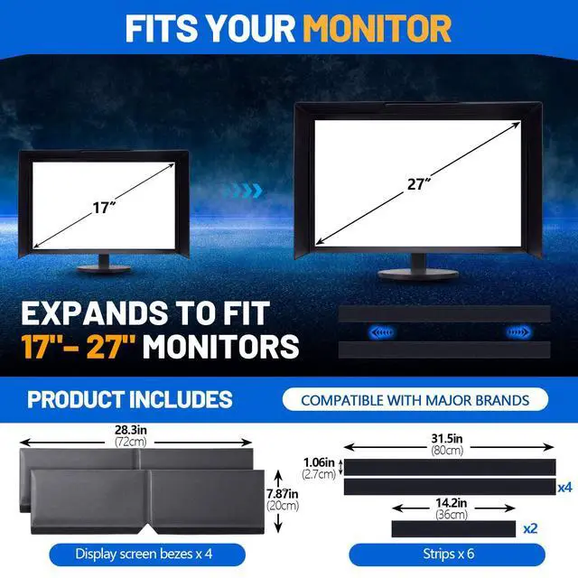 Alt view image 2 of 7 - 1 Set Adjustable Monitor Hood Sunshade, 1727 Inch, Black PVC Screen Protector, Anti-Glare Shade, Expandable Light Blocker for Multiple Monitor Sizes, No-Tool Setup, Reduces Eye Strain