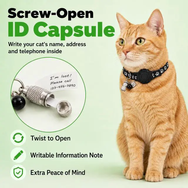 Alt view image 4 of 7 - Cat Tracker GPS for Android, Pet GPS Tracker Collar for Cats No Subscription, IP67 Waterproof Cat Collar with Tracker Compatible with Google Find Hub Replaceable 1-Year Battery, Android Only (Black)