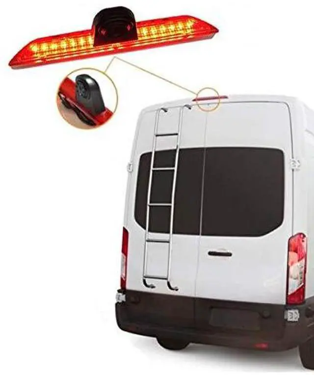 Alt view image 5 of 6 - Compatible for Ford Transit 150 2015-2020, Transit 250 2015-2020, Transit 350/350 HD 2015-2020 Brake Light Backup Camera with 7 inch Clip-on Mirror Monitor (Transit Van)