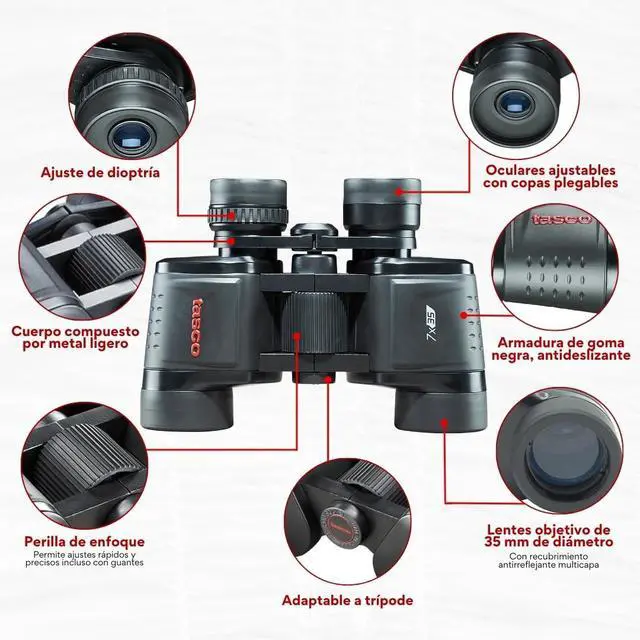 Alt view image 2 of 7 - TAS169735-BRK Essentials Binoculars 7x35