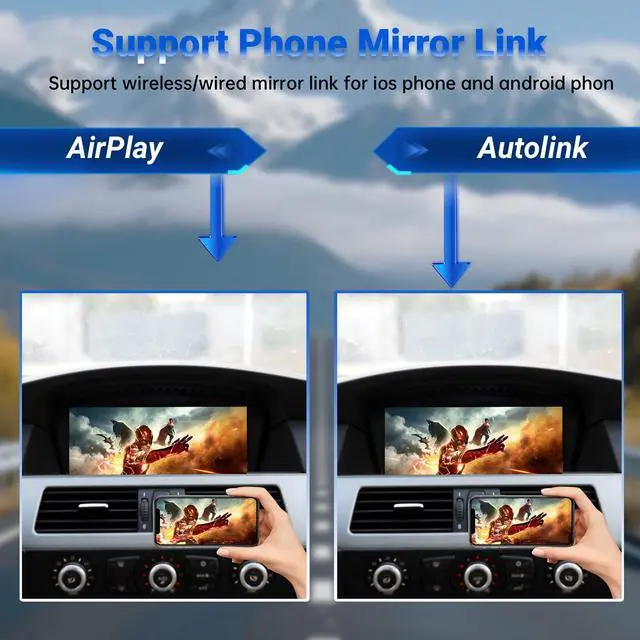 Alt view image 4 of 7 - CarPlay Touchscreen Screen Upgrade for BMW 5 Series E60/E61 with CCC System 2005-2008, 9.3 Inch Wireless CarPlay Android Auto, Mirror Link Car Radio Car Stereo Bluetooth Video Player Head Unit
