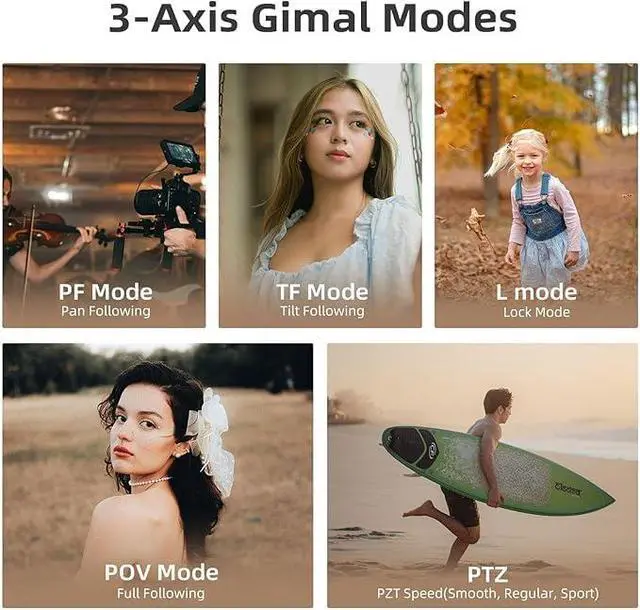 Alt view image 3 of 6 - M5 3-Axis Stabilized Pocket Camera, 5K/4K Video, 48MP Still, Night Vision, 3.5" Touch Flip Screen, Face Follow, 1/2.5" Sensor, YouTube Content Creator Kit