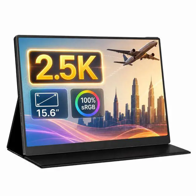 Main image of 2.5K Portable Monitor, 15.6 inch 2560x1600 QHD External Monitor 100% sRGB Eye Care USB-C HDMI Second Screen for Laptop Mac Phone PS4/5 Xbox Switch
