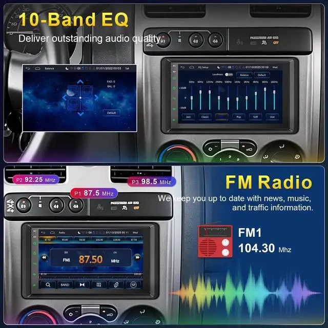 Alt view image 5 of 7 - Car Radio Stereo for 2003 2004 2005 2006 Chevy Silverado Tahoe GMC Sierra Yukon Tahoe Impala8(Without Bose System)7 Inch Touchscreen with Wireless Apple CarPlay & Android Auto/GPS/SWC/FM Radio Linux