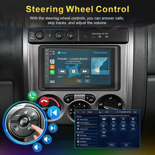 Alt view image 6 of 7 - Car Radio Stereo for 2003 2004 2005 2006 Chevy Silverado Tahoe GMC Sierra Yukon Tahoe Impala8(Without Bose System)7 Inch Touchscreen with Wireless Apple CarPlay & Android Auto/GPS/SWC/FM Radio Linux